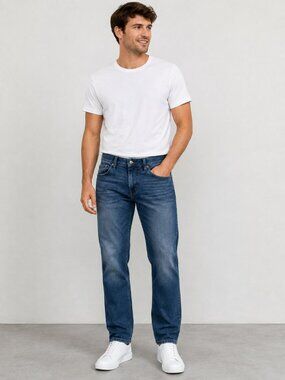 PROJEK RAW Athletic Straight Jeans Men’s 31 Medium Wash Blue Stretch Denim